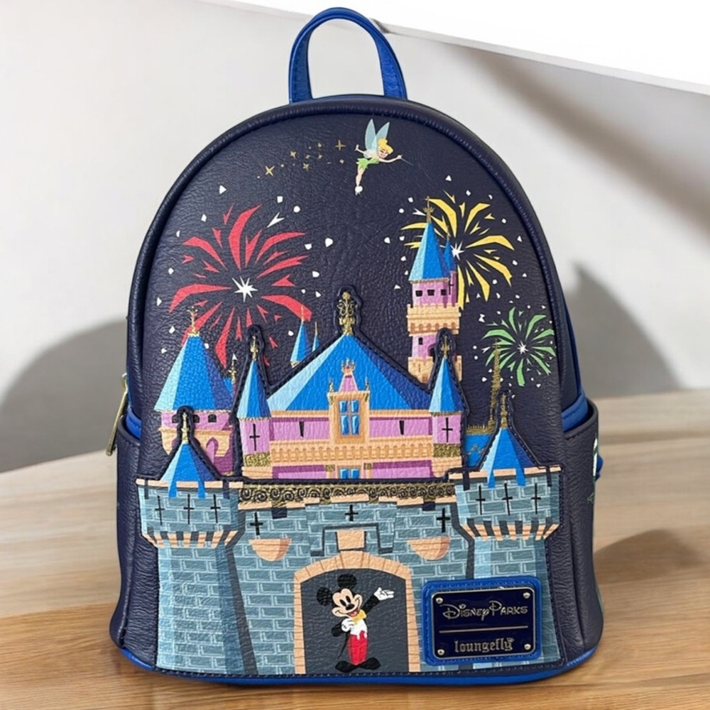 Loungefly Disney Parks Disneyland Castle Mini Backpack Mickey Fireworks …